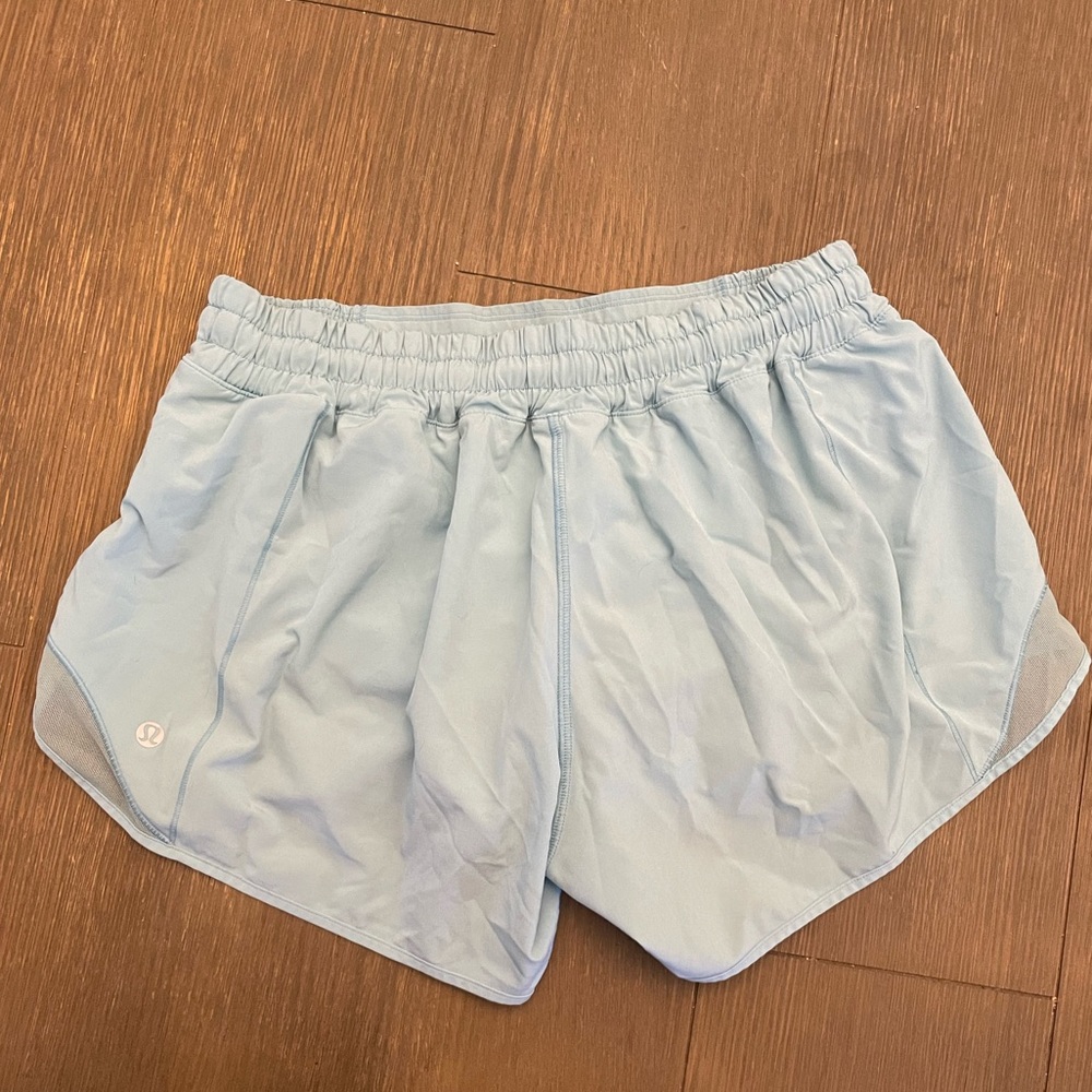 Lululemon sky blue hotty hot size 8 shorts